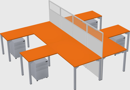 Shared l-shape cubicle