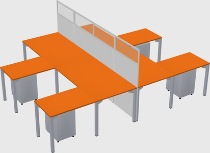 Shared l-shape cubicle