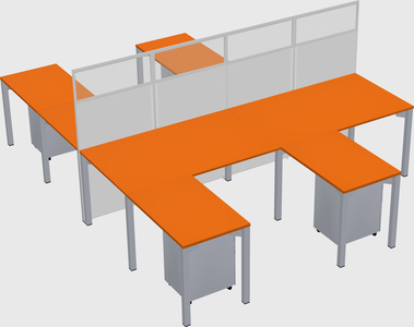 Shared l-shape cubicle