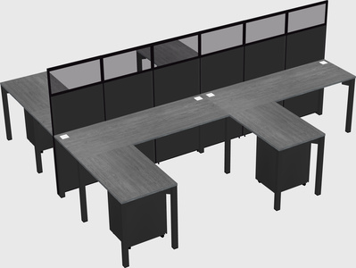 Shared l-shape cubicle