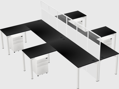 Shared l-shape cubicle