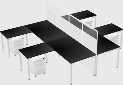 Shared l-shape cubicle