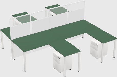Shared l-shape cubicle