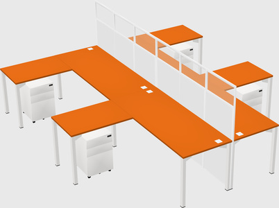 Shared l-shape cubicle