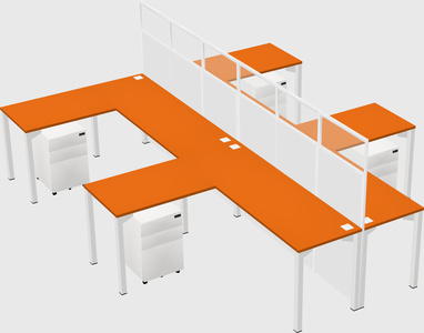 Shared l-shape cubicle