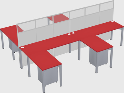 Shared l-shape cubicle