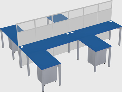 Shared l-shape cubicle