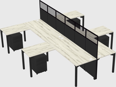 Shared l-shape cubicle