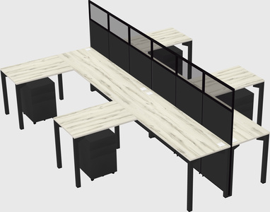 Shared l-shape cubicle