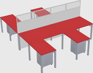 Shared l-shape cubicle