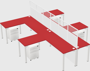 Shared l-shape cubicle