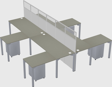 Shared l-shape cubicle