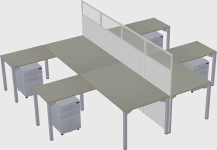 Shared l-shape cubicle