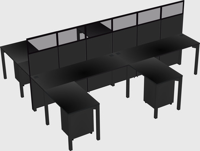 Shared l-shape cubicle