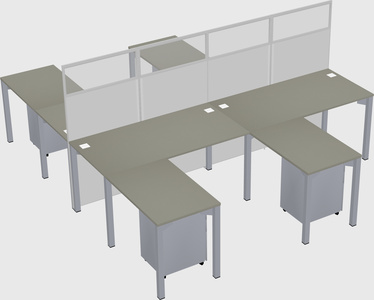 Shared l-shape cubicle