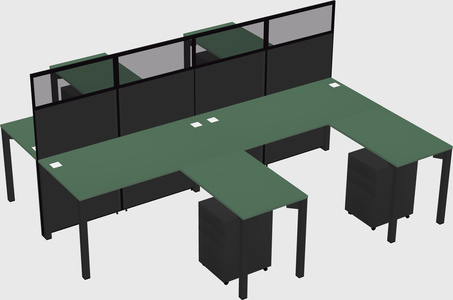 Shared l-shape cubicle