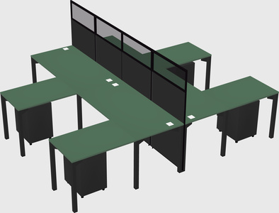 Shared l-shape cubicle