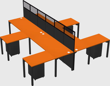 Shared l-shape cubicle