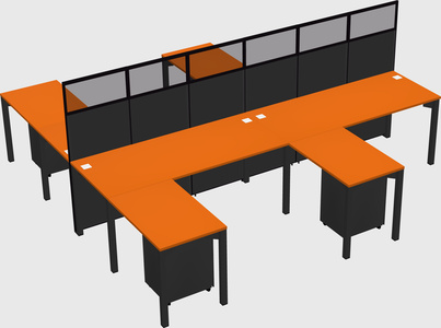 Shared l-shape cubicle