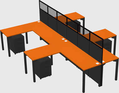 Shared l-shape cubicle