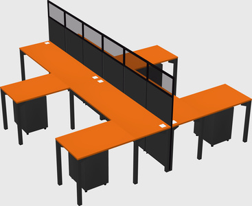 Shared l-shape cubicle