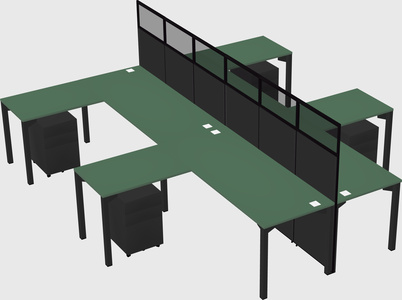Shared l-shape cubicle