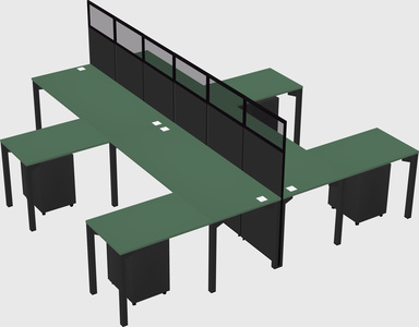 Shared l-shape cubicle