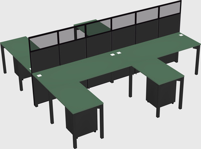 Shared l-shape cubicle