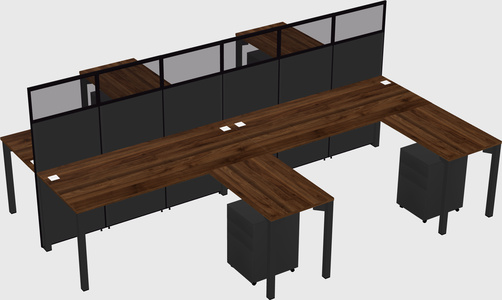 Shared l-shape cubicle
