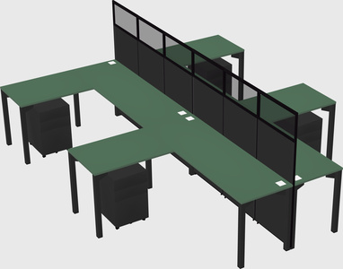 Shared l-shape cubicle
