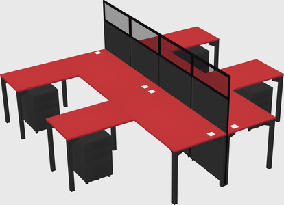 Shared l-shape cubicle