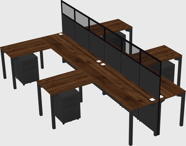 Shared l-shape cubicle