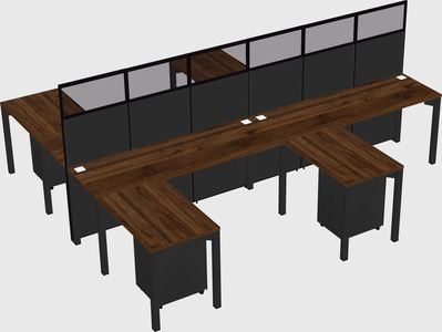 Shared l-shape cubicle