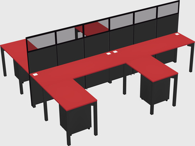 Shared l-shape cubicle