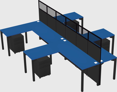 Shared l-shape cubicle