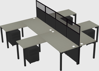 Shared l-shape cubicle