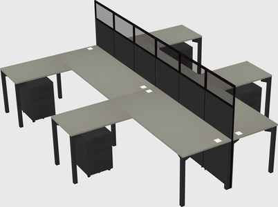 Shared l-shape cubicle