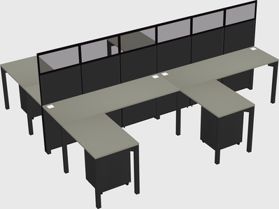 Shared l-shape cubicle