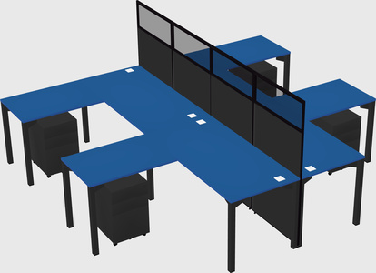 Shared l-shape cubicle