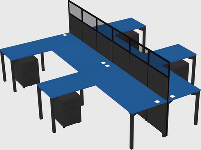 Shared l-shape cubicle