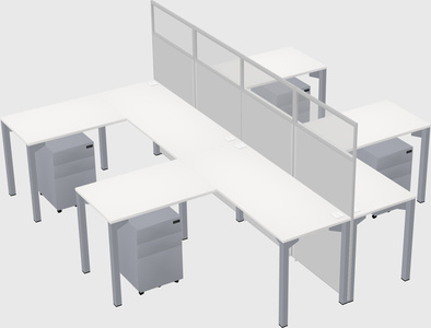 Shared l-shape cubicle