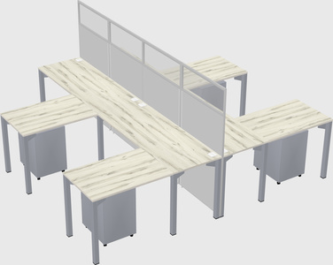 Shared l-shape cubicle