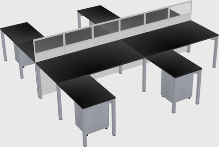 Shared l-shape cubicle