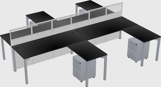 Shared l-shape cubicle