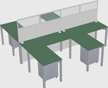 Shared l-shape cubicle