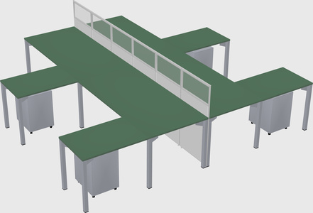 Shared l-shape cubicle
