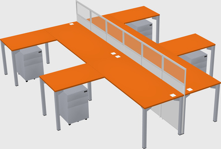 Shared l-shape cubicle