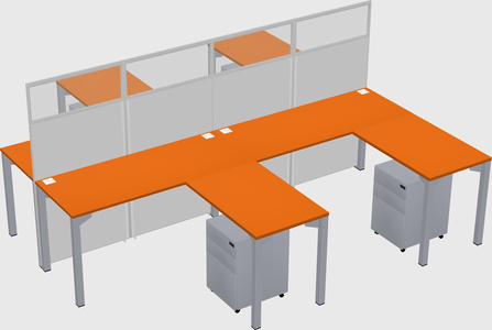 Shared l-shape cubicle