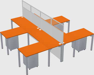 Shared l-shape cubicle