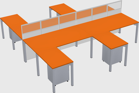 Shared l-shape cubicle